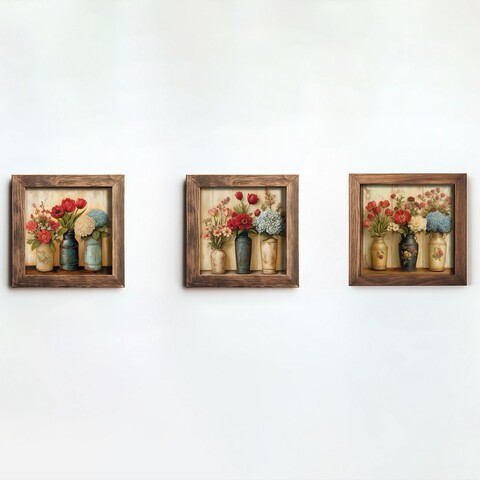 Tablou decorativ (3 Pieces), UKZM064, Imprimat UV, Multicolor