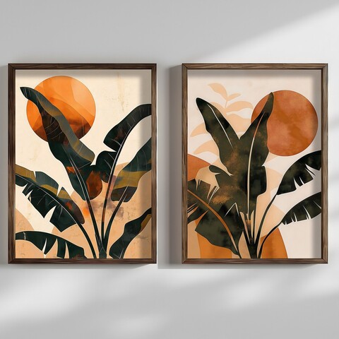Tablou decorativ (2 Pieces), HUM105, Cadru: 100% MOLID, Multicolor