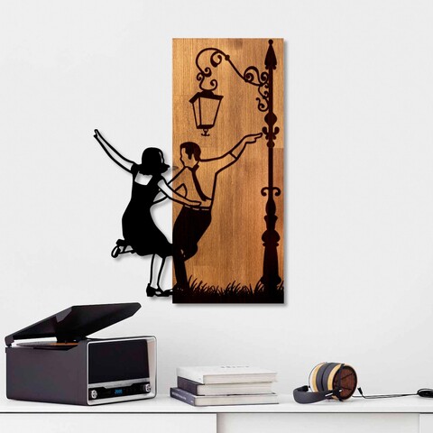 Decoratiune de perete, La La Land, Lățime: 42 cm, Nuc / Negru