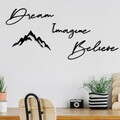 Decoratiune de perete, Dream Imagine Belive, Dimensiune: 47 x 16 cm (1 bucată), Negru