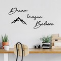 Decoratiune de perete, Dream Imagine Belive, Dimensiune: 47 x 16 cm (1 bucată), Negru