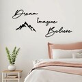 Decoratiune de perete, Dream Imagine Belive, Dimensiune: 47 x 16 cm (1 bucată), Negru