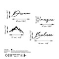 Decoratiune de perete, Dream Imagine Belive, Dimensiune: 47 x 16 cm (1 bucată), Negru
