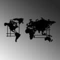 Decoratiune de perete, World Map, Dimensiune: 120 x 56 cm, Negru