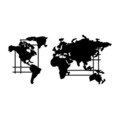 Decoratiune de perete, World Map, Dimensiune: 120 x 56 cm, Negru