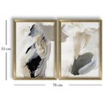 Tablou decorativ (2 Pieces), 2P3853NISCT-005, Înrămat: 100% LEMN (Grosime: 22 mm, Negru / Gri / Bej