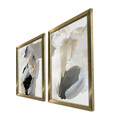 Tablou decorativ (2 Pieces), 2P3853NISCT-005, Înrămat: 100% LEMN (Grosime: 22 mm, Negru / Gri / Bej