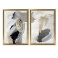 Tablou decorativ (2 Pieces), 2P3853NISCT-005, Înrămat: 100% LEMN (Grosime: 22 mm, Negru / Gri / Bej