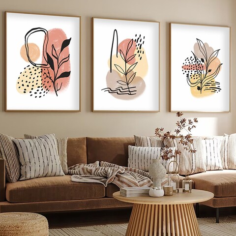 Tablou decorativ (3 Pieces), Huhu226, Lemn masiv (Grosime: 2 cm, Multicolor
