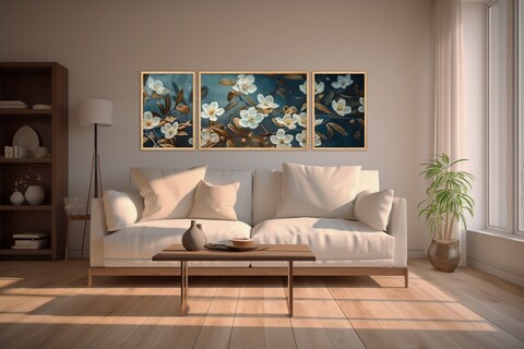 Tablou decorativ (3 Pieces), Huhu312, Lemn masiv (Grosime: 2 cm, Multicolor