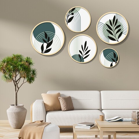 Tablou decorativ (5 Pieces), Iaht-22, Dimensiuni: 43,5 x 43,5 cm (1 bucată), Multicolor