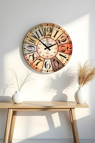 Ceas de perete, Huhuas00030, Dimensiune: 50 x 50 cm (1 bucată), Multicolor