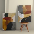Tablou decorativ (2 Pieces), 2KNV4385, Lemn, Multicolor