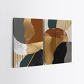 Tablou decorativ (2 Pieces), 2KNV4385, Lemn, Multicolor