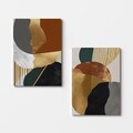 Tablou decorativ (2 Pieces), 2KNV4385, Lemn, Multicolor