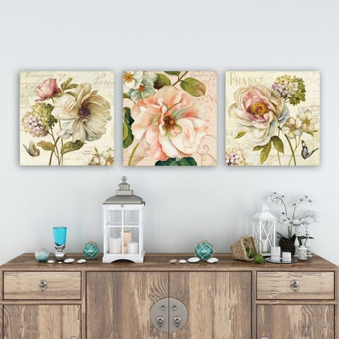 Set 3 tablouri decorative, pmdr45, Cadru: 100% LEMN (grosime: 3 cm), Multicolor
