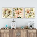 Set 3 tablouri decorative, pmdr45, Cadru: 100% LEMN (grosime: 3 cm), Multicolor