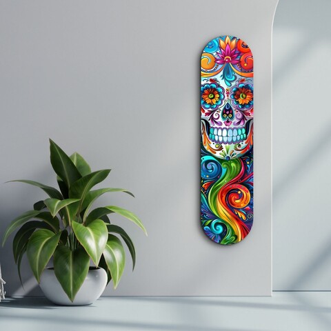 Tablou decorativ, Lady Skull, Dimensiune: 20 x 80 cm, Multicolor