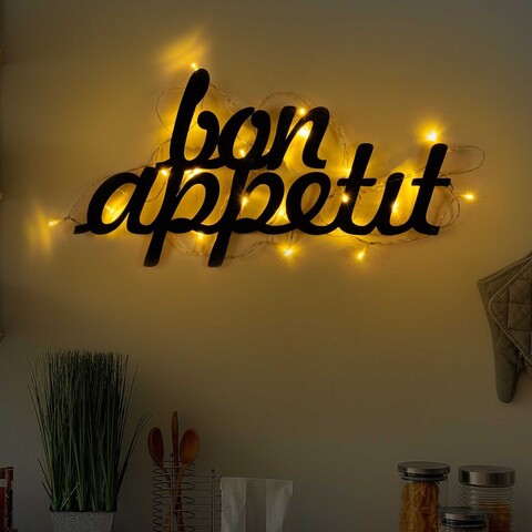 Decoratiune de perete, Bon Appetit 171, 30 x 50 cm, Negru