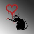 Decoratiune de perete, Banksy Metal 08, (Grosime: 1,5 mm), Alb