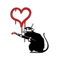 Decoratiune de perete, Banksy Metal 08, (Grosime: 1,5 mm), Alb