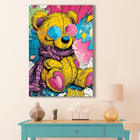 Tablou decorativ, BSRPOPC-017, Lemn, Multicolor