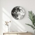 Ceas de perete decorativ din sticlă, Huhu353, Diametru: 40 cm (1 bucată), Multicolor