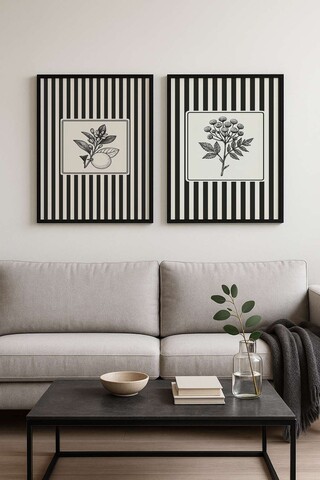 Tablou decorativ (2 Pieces), Czgl5-50 x 70, Lemn masiv (Grosime: 2,5 cm, Multicolor