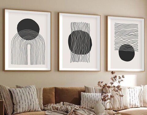 Tablou decorativ (3 Pieces), Huhu213, Lemn masiv (Grosime: 2,5 cm, Multicolor