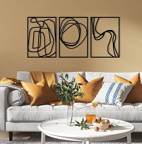 Decoratiune de perete, Achermus, Dimensiune: 120 x 54 cm, Negru