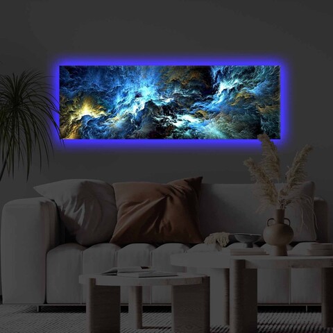 Tablou decorativ cu lumina LED, 3090KTLGDACT, 30 x 90 cm, Multicolor