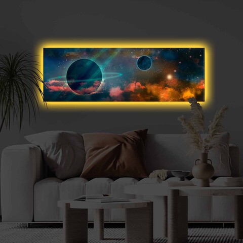 Tablou decorativ cu lumina LED, 3090KTLGDACT, 30 x 90 cm, Multicolor