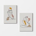 Tablou decorativ (2 Pieces), 2KNV4289, Lemn, Multicolor