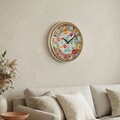 Ceas de perete decorativ, Hisar Spring Blossom, Dimensiune: 40 x 40 cm, Multicolor