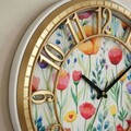 Ceas de perete decorativ, Hisar Spring Blossom, Dimensiune: 40 x 40 cm, Multicolor