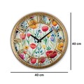 Ceas de perete decorativ, Hisar Spring Blossom, Dimensiune: 40 x 40 cm, Multicolor