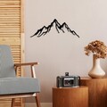 Decoratiune de perete, Mountain, Dimensiune: 52 x 20 cm, Negru