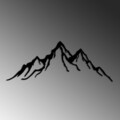 Decoratiune de perete, Mountain, Dimensiune: 52 x 20 cm, Negru