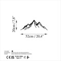 Decoratiune de perete, Mountain, Dimensiune: 52 x 20 cm, Negru