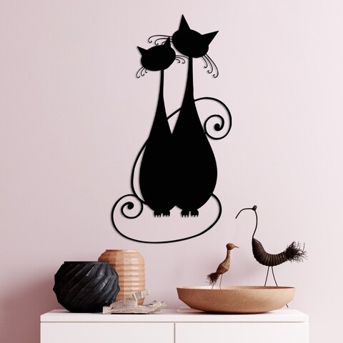 Decoratiune de perete, Cat 10, 30 x 60 cm, Negru