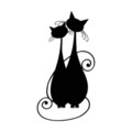 Decoratiune de perete, Cat 10, 30 x 60 cm, Negru