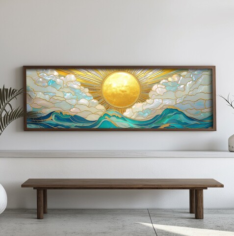 Tablou decorativ, EMR004, Lemn, Multicolor