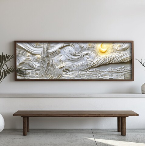 Tablou decorativ, EMR014, Lemn, Multicolor