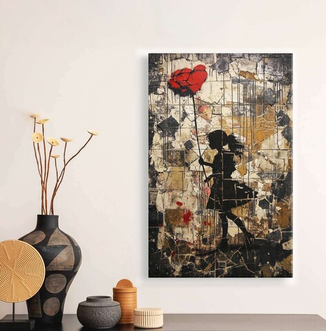 Tablou decorativ, YNS-1043-70 x 100, Lemn, Multicolor