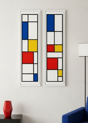 Tablou decorativ (2 Pieces), Furios748, Aluminiu, Multicolor