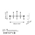 Cuier de perete, Iyon, Grosime: 9 mm, Negru