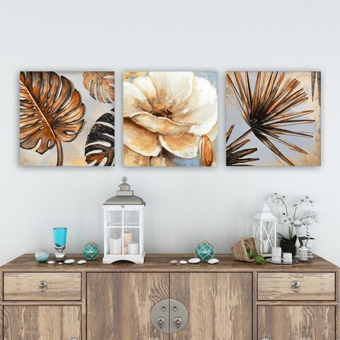 Tablou decorativ (3 Pieces), P6619748771, Lemn (Grosime: 3 cm, Multicolor