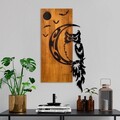 Decoratiune de perete, Owl, Lățime: 36 cm Înălțime: 66 cm Adâncime: 3 cm, Nuc / Negru