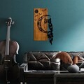 Decoratiune de perete, Owl, Lățime: 36 cm Înălțime: 66 cm Adâncime: 3 cm, Nuc / Negru