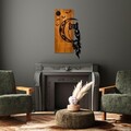 Decoratiune de perete, Owl, Lățime: 36 cm Înălțime: 66 cm Adâncime: 3 cm, Nuc / Negru